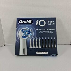 Oral-B iO Deep Clean Replacement Brush Heads Black and White 9 Count Pack